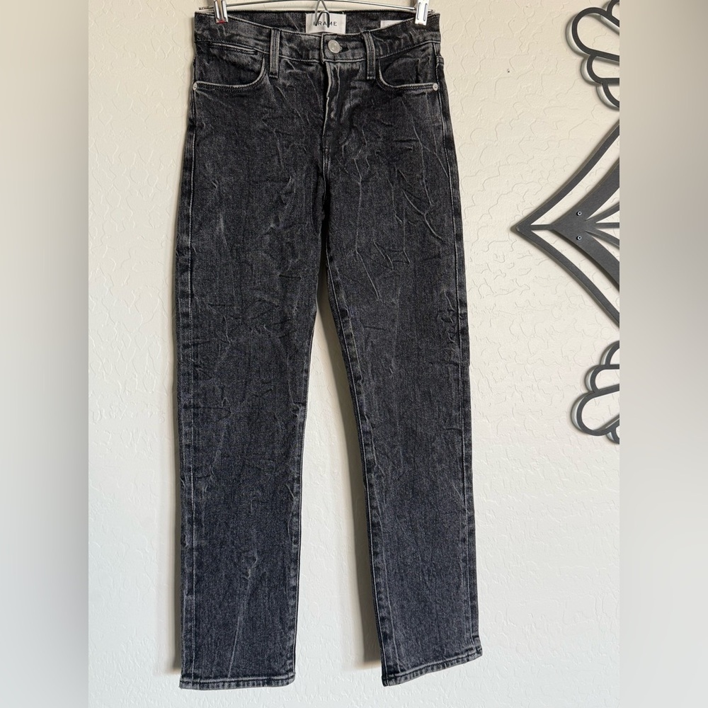 FRAME Le High Straight Cropped Women’s Jeans in Color Edgey - 23 - Picture 2 of 6